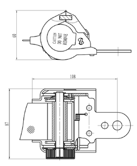 Wheelchair belt with automatic - Type A 21mm     |      Receiver side (belt buckle)