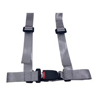 Racing Belt Light Grey - 4 Point Belt - 4 Point Belt - Sport Racing Belt E13