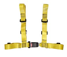Race seat belt - 4 point belt - bright yellow