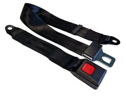 Black Seat belt / Car belt Lap belt / 2 point belt with classic closure