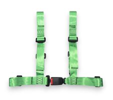 Race seat belt - 4 point belt - bright green